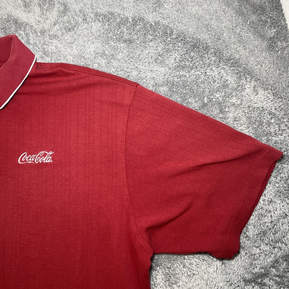 Vintage Coca-Cola Employee Embroidered Short Sleeve Red Polo Shirt Men's SZ XL - Picture 11 of 16